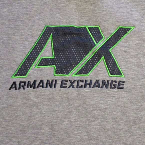Armani Exchange Men XXL Gray Green Black Warm Outdoors Long Sleeve Sweatshirt - Picture 3 of 6